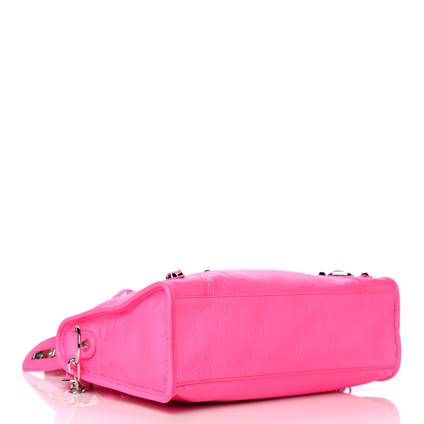 Agneau Classic Silver Hardware S City Rose Fluo