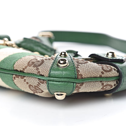 Gucci Monogram Web Horsebit Small Shoulder Bag Green 10 of 10