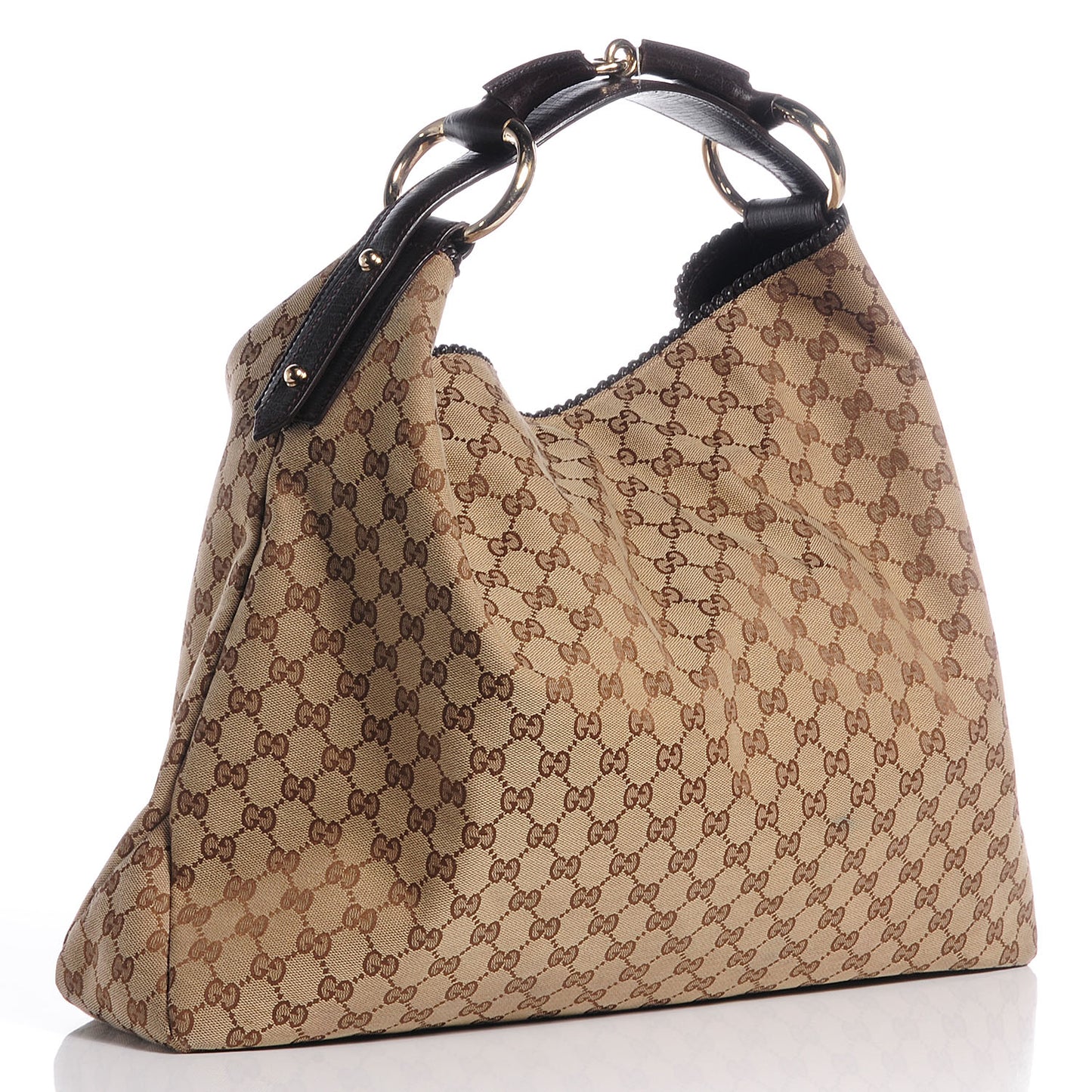 Monogram Large Horsebit Chain Hobo Brown