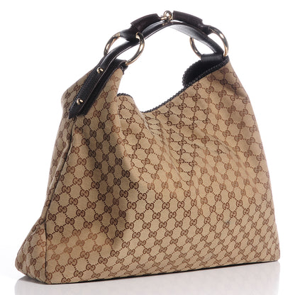 Gucci Monogram Large Horsebit Chain Hobo Brown 3 of 7