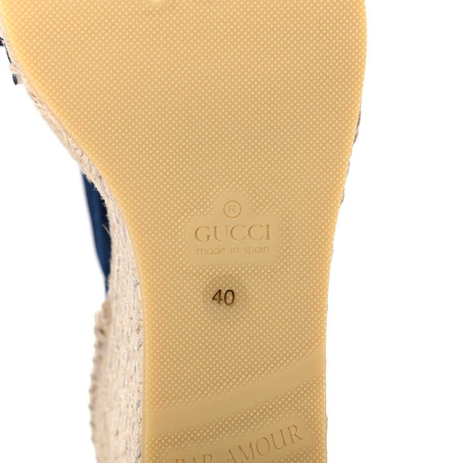 Gucci Canvas Sylvie Web Ankle Wrap Espadrille Wedge Sandals 40 Mystic White Hibiscus Red Maritime 7 of 8