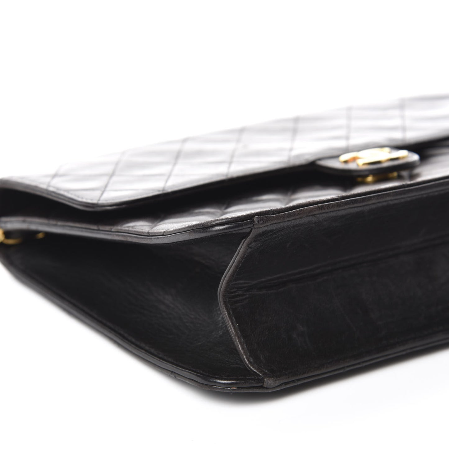 Lambskin Quilted Medium Single Flap Black