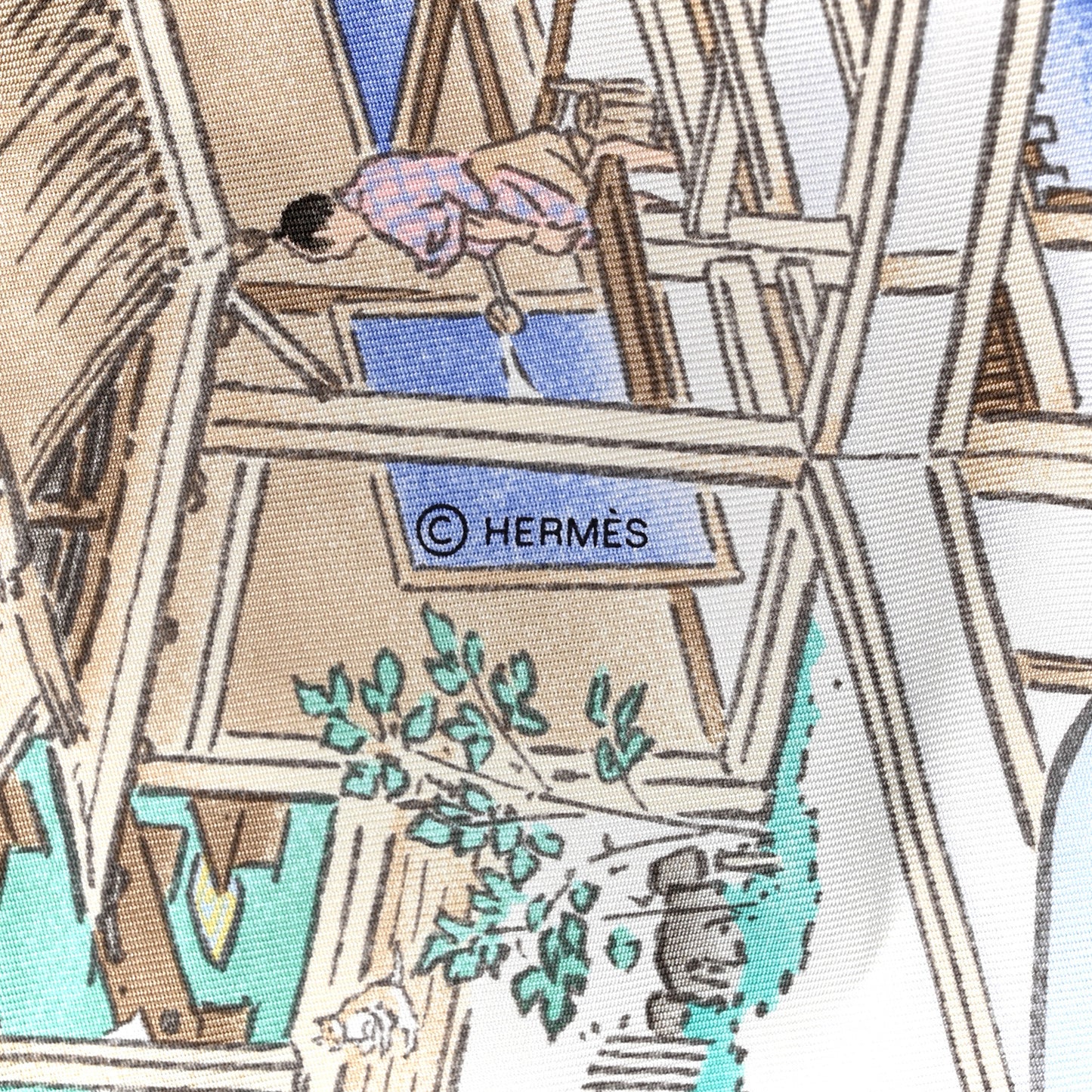 Silk Les Artisans D'Hermes Scarf 90