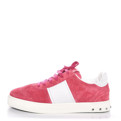 Valentino Garavani Suede Womens Flycrew Sneakers 39 Shadow Pink Optic White 1 of 8