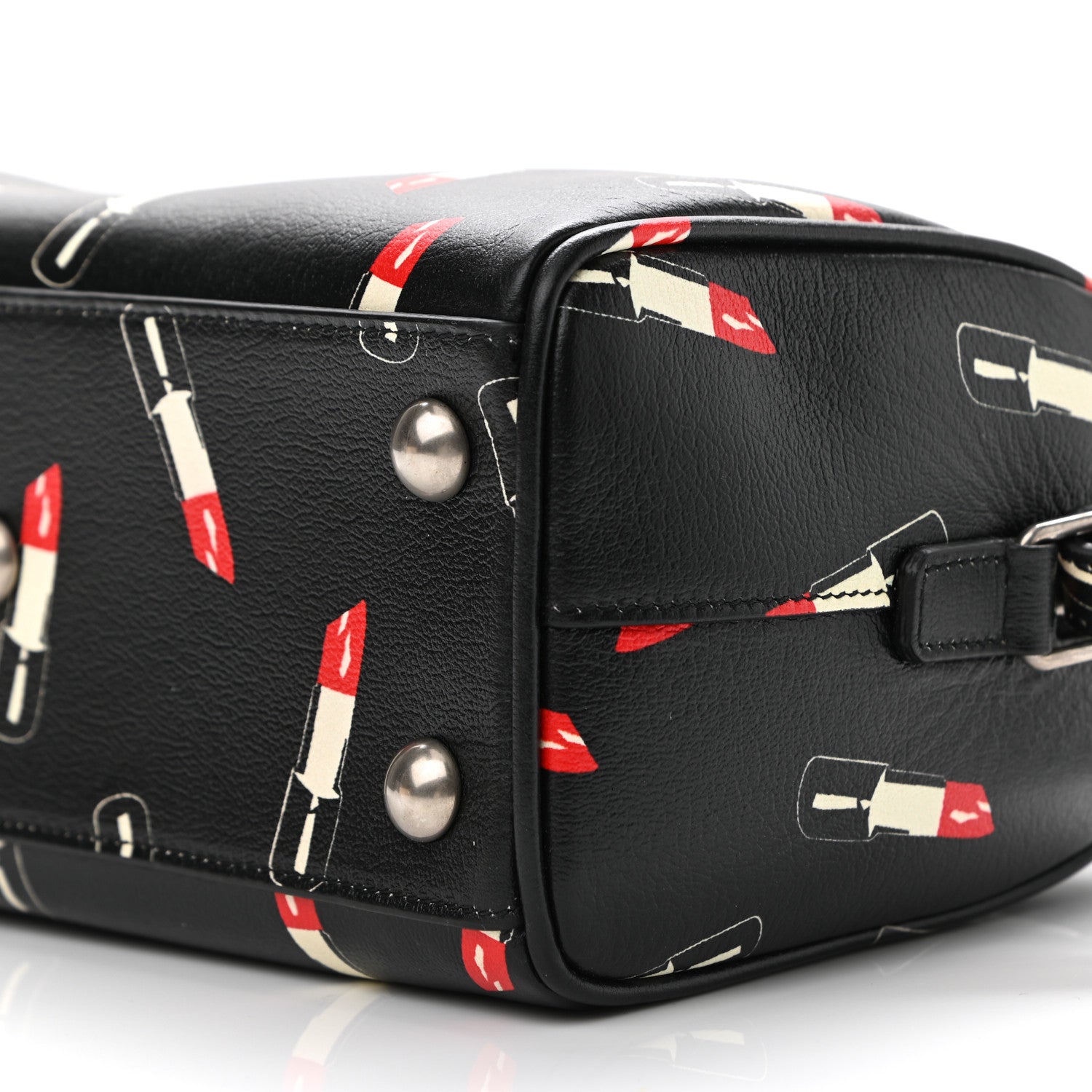 Saint Laurent Calfskin Lipstick Print Classic Baby Duffle Black 10 of 10