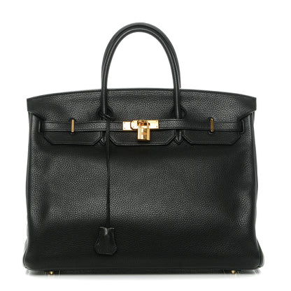 Hermes Taurillon Clemence Birkin 40 Black 1 of 24
