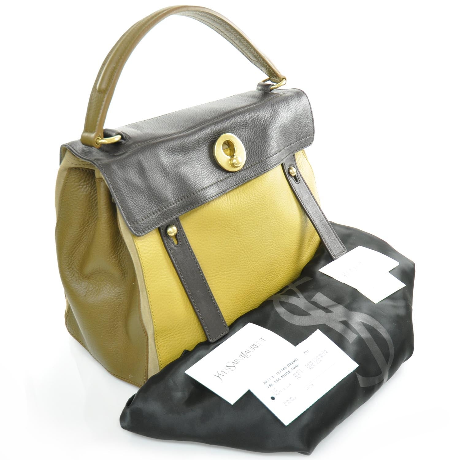 Saint Laurent Leather Medium Muse Two Tri-Color 3 of 9