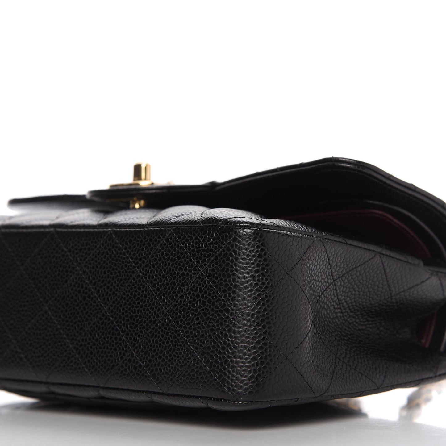 Caviar Quilted Small Double Flap Black