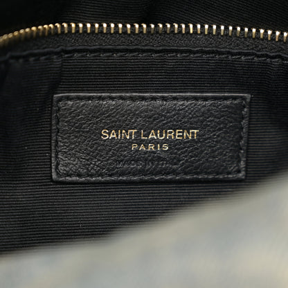 Saint Laurent Denim Quilted Small Loulou Puffer Monogram Chain Satchel Blue Cinnamon 6 of 13