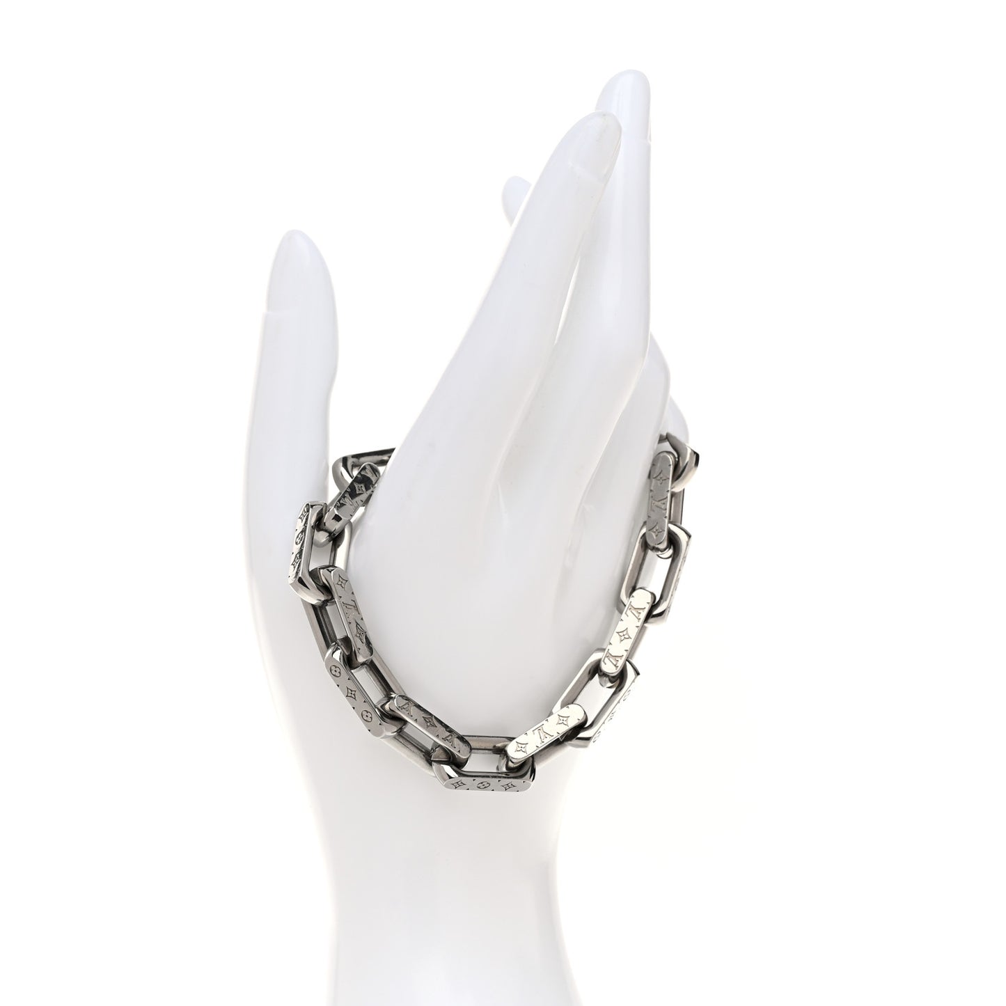 Monogram Chain Bracelet L Silver