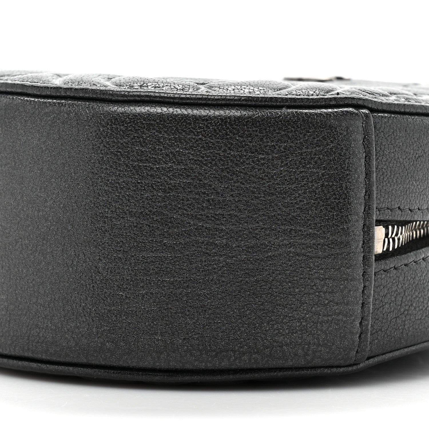 Chanel Goatskin Camellia Quilted Round Clutch With Chain Grey 8 of 9