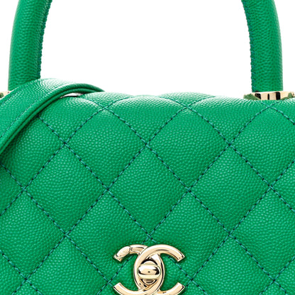 Chanel Caviar Quilted Mini Coco Handle Flap Green 9 of 11