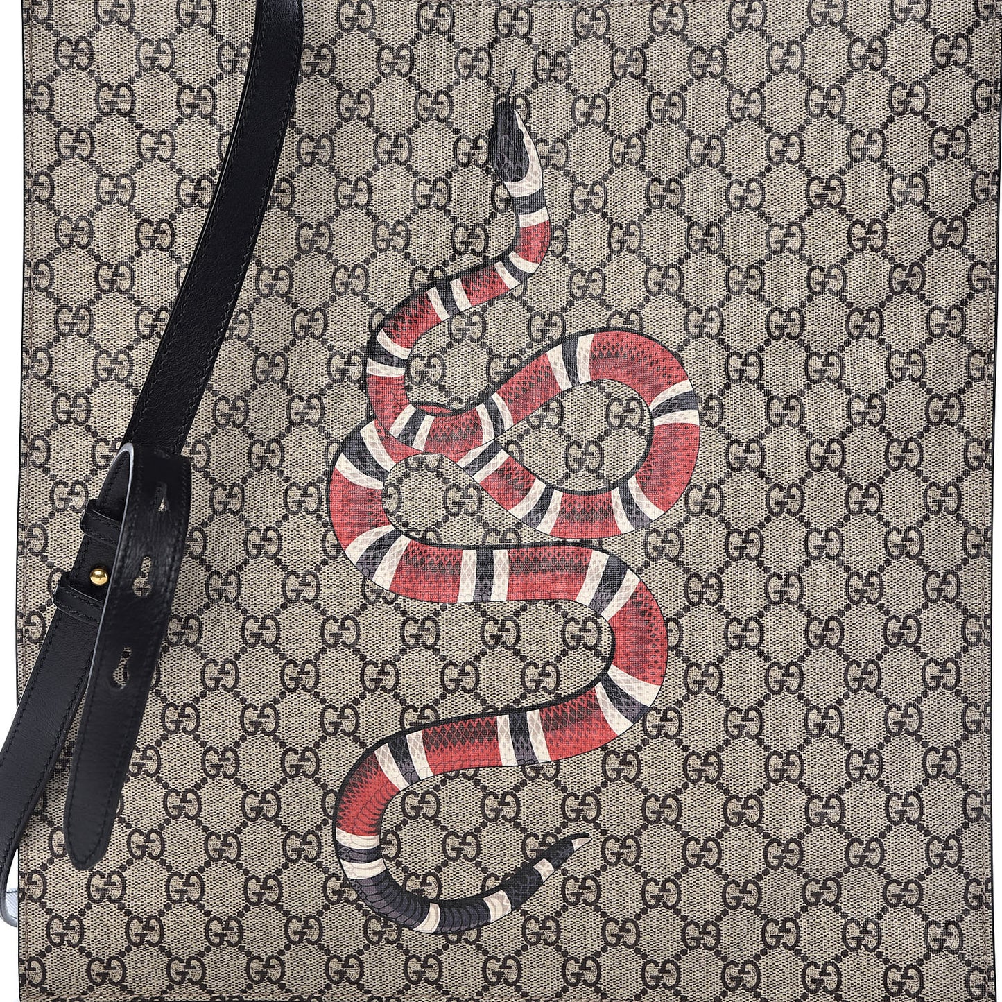 Soft GG Supreme Monogram Kingsnake Vertical Tote Black
