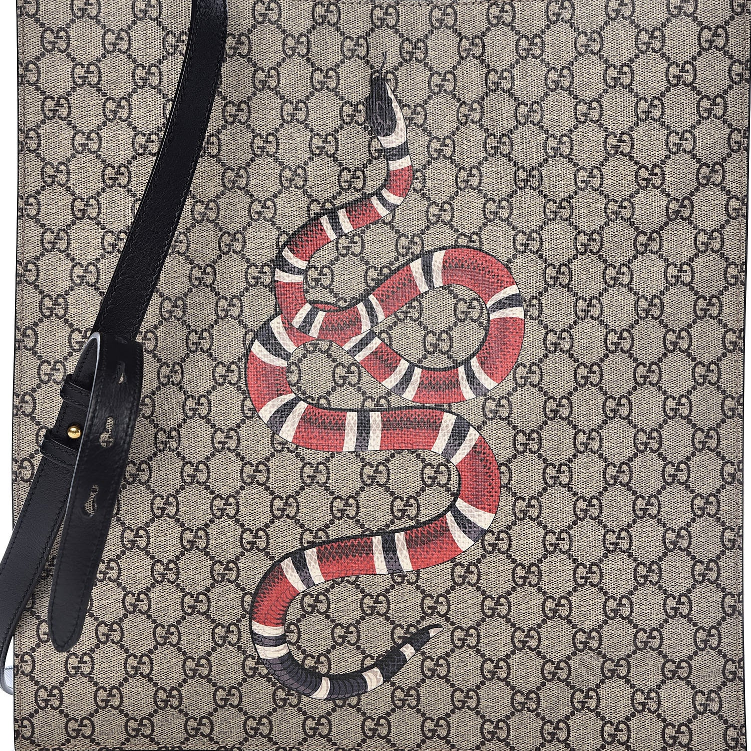 Gucci Soft GG Supreme Monogram Kingsnake Vertical Tote Black 10 of 10