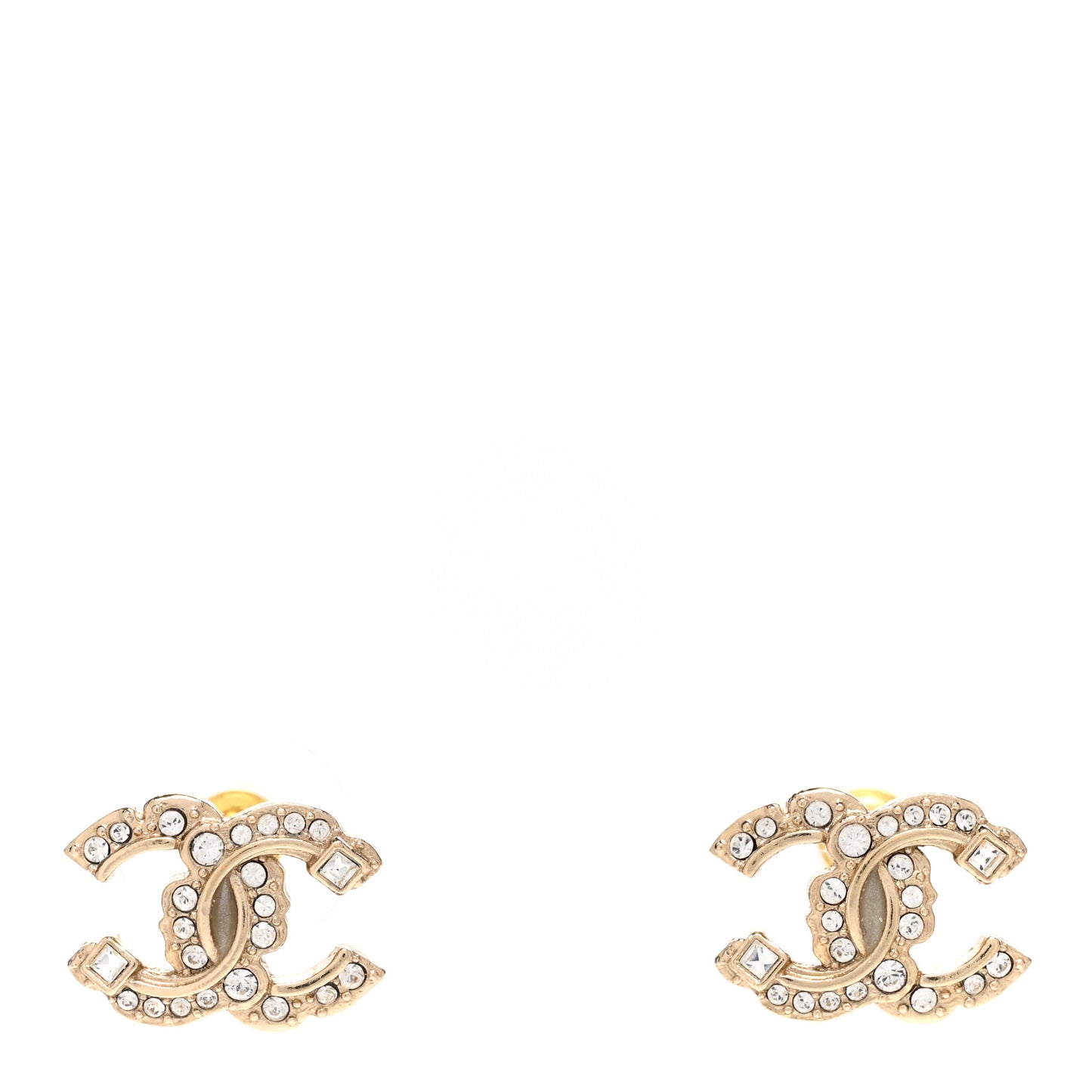 Crystal CC Earrings Gold