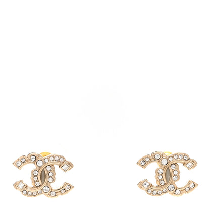 Chanel Crystal CC Earrings Gold 1 of 5
