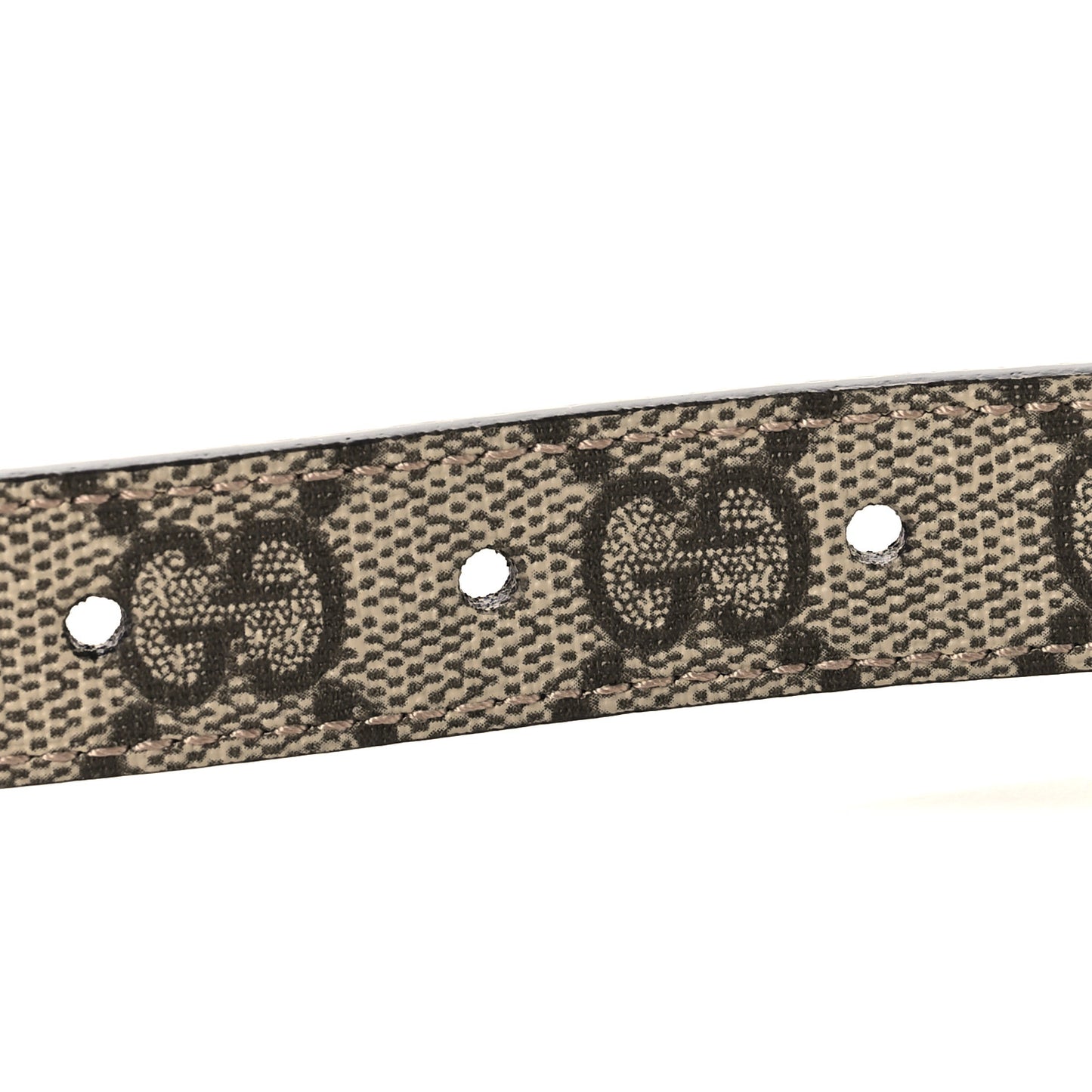 GG Supreme Monogram Plutone Calfskin Double G Reversible Belt Beige Ebony