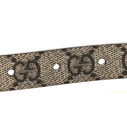 Gucci GG Supreme Monogram Plutone Calfskin Double G Reversible Belt Beige Ebony 3 of 5