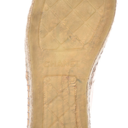 Chanel Lambskin CC Espadrilles 38 Beige Black 8 of 12