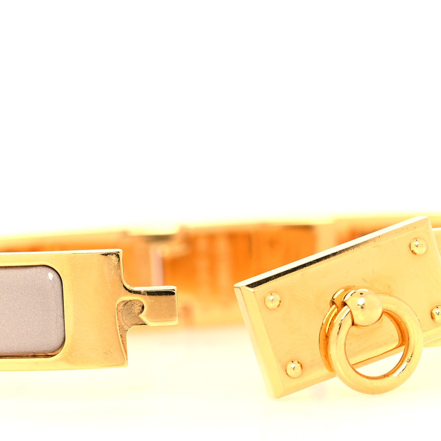 Enamel Clic Anneau Bracelet PM Marron Glace