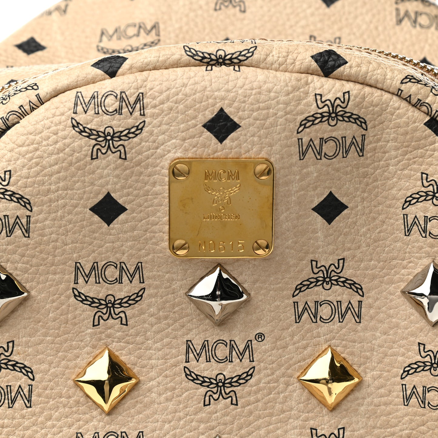 Visetos Medium Sprinkle Stud Stark Backpack Beige