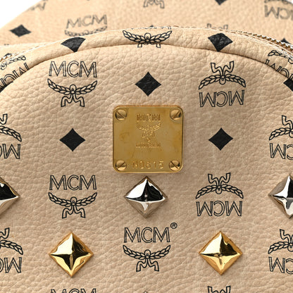 MCM Visetos Medium Sprinkle Stud Stark Backpack Beige 7 of 10