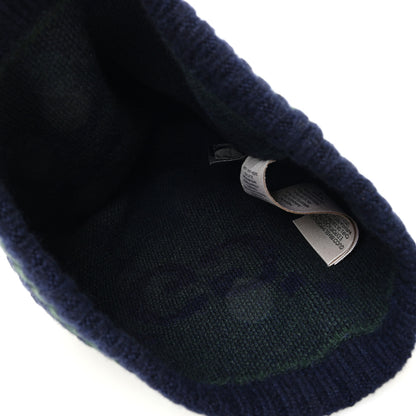 Gucci Cashmere Jacquard Monogram Jumbo GG Canvy Hat Beanie Hat M Navy Green 4 of 5