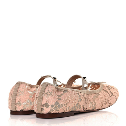 Valentino Garavani Lace Ballerina Flats 37.5 Carne 5 of 10