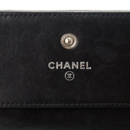 Chanel Lambskin Embossed Camellia French Wallet Black 8 of 9