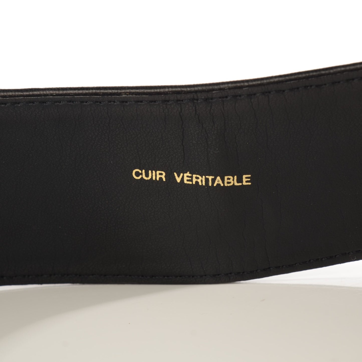 Lambskin Chain Wide CC Belt 80 32 Black Gold