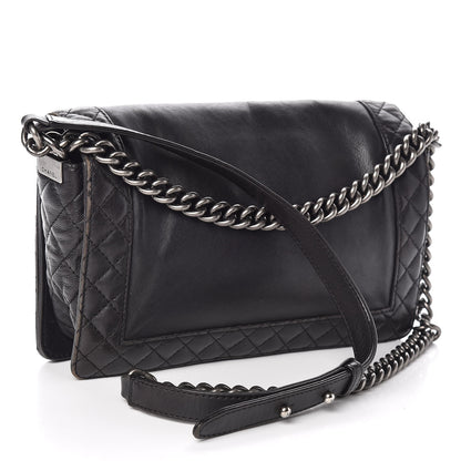 Chanel Calfskin New Medium Boy Reverso Flap Black 3 of 19
