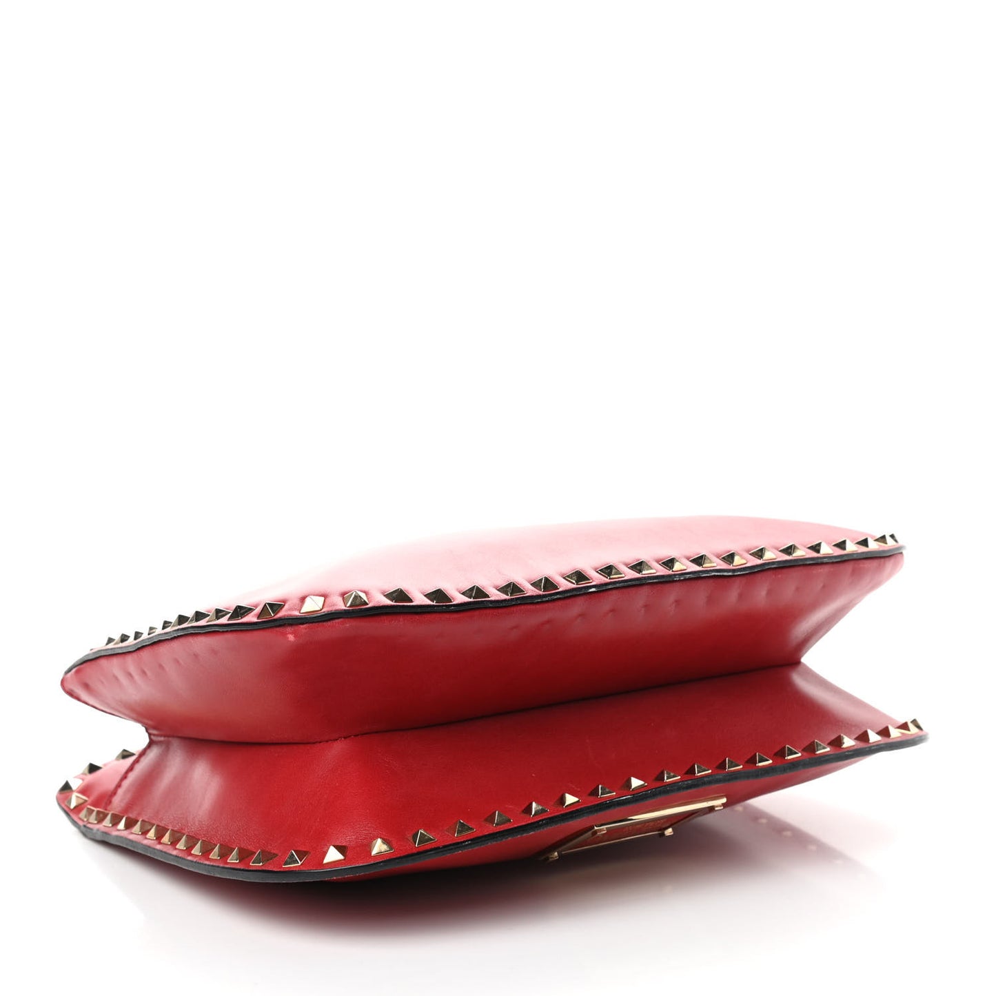 Vitello Rockstud Shoulder Satchel Rosso Valentino
