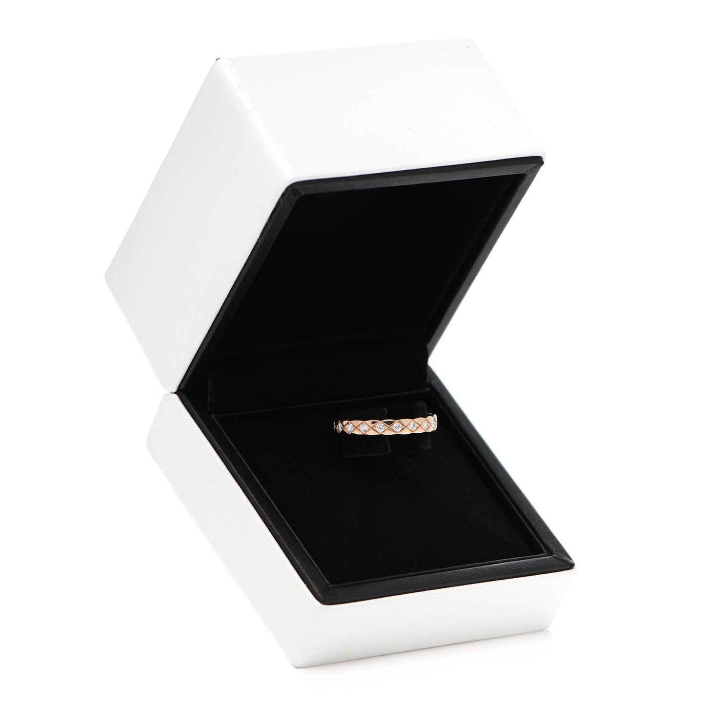 18K Beige Gold Diamond Mini Coco Crush Ring 55 7.25