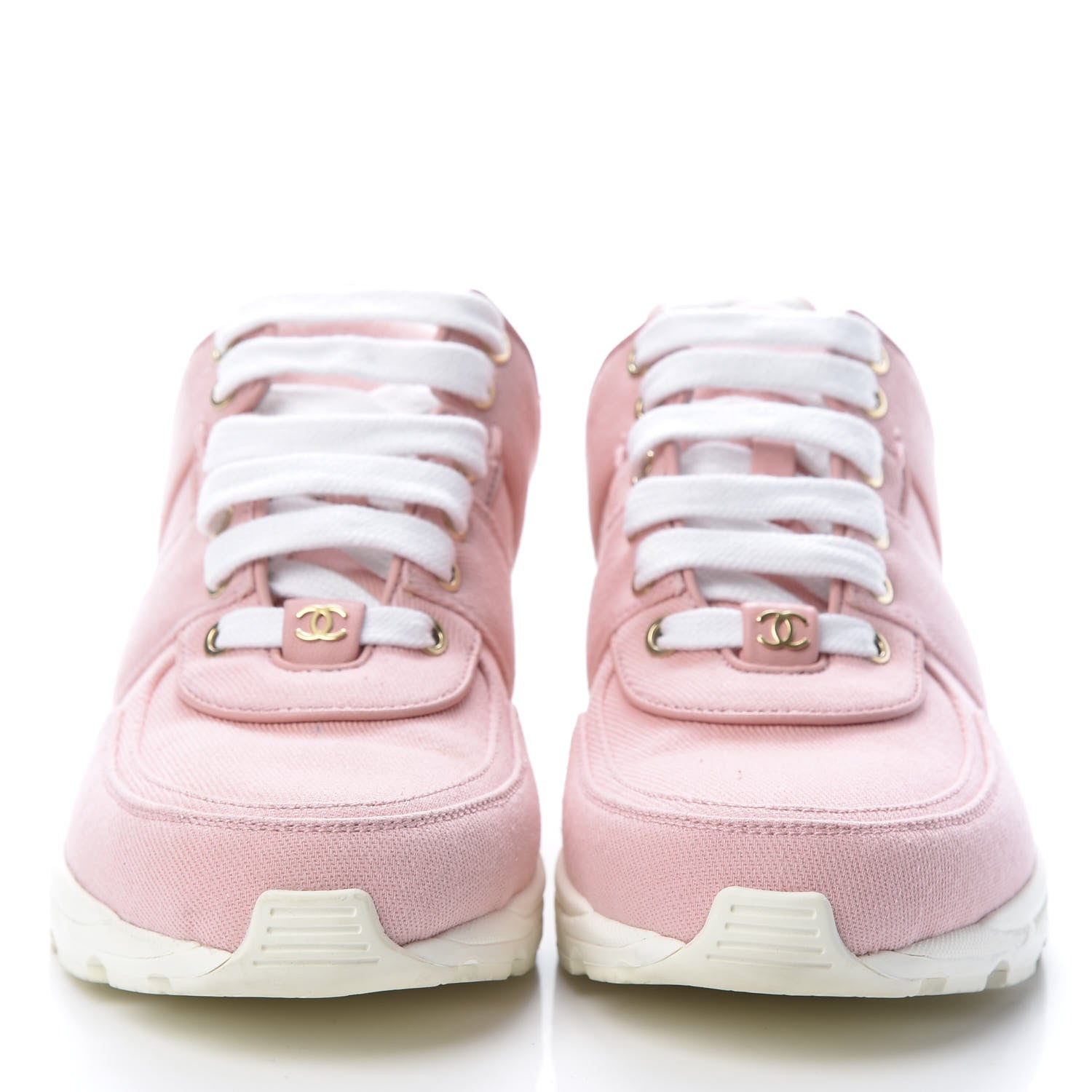 Chanel Canvas Womens CC Sneakers 39 Salmon 2 of 10