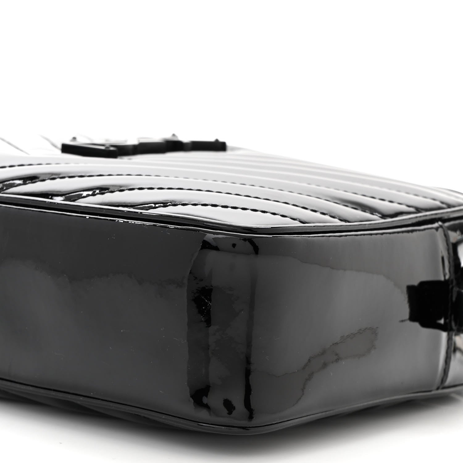 Saint Laurent Patent Calfskin Matelasse Monogram Lou Camera Bag Black 10 of 10