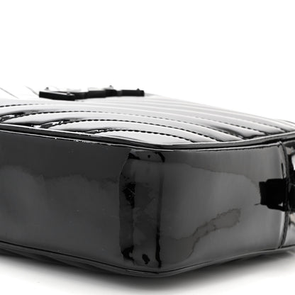 Saint Laurent Patent Calfskin Matelasse Monogram Lou Camera Bag Black 10 of 10