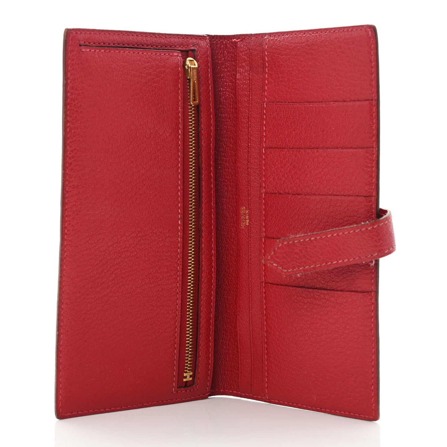 Chevre Mysore Bearn Gusset Wallet Rouge Vif