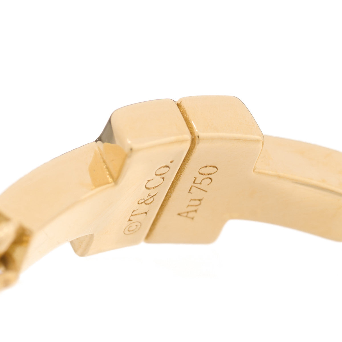 18K Yellow Gold T Chain Ring 55 7.25