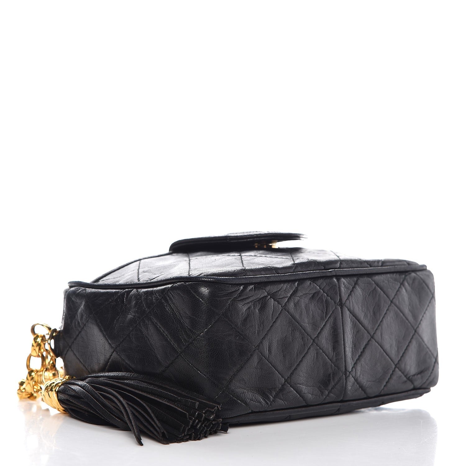 Chanel Lambskin Quilted CC Tassel Camera Case Black 4 of 11