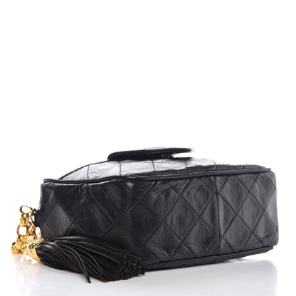 Chanel Lambskin Quilted CC Tassel Camera Case Black 4 of 11