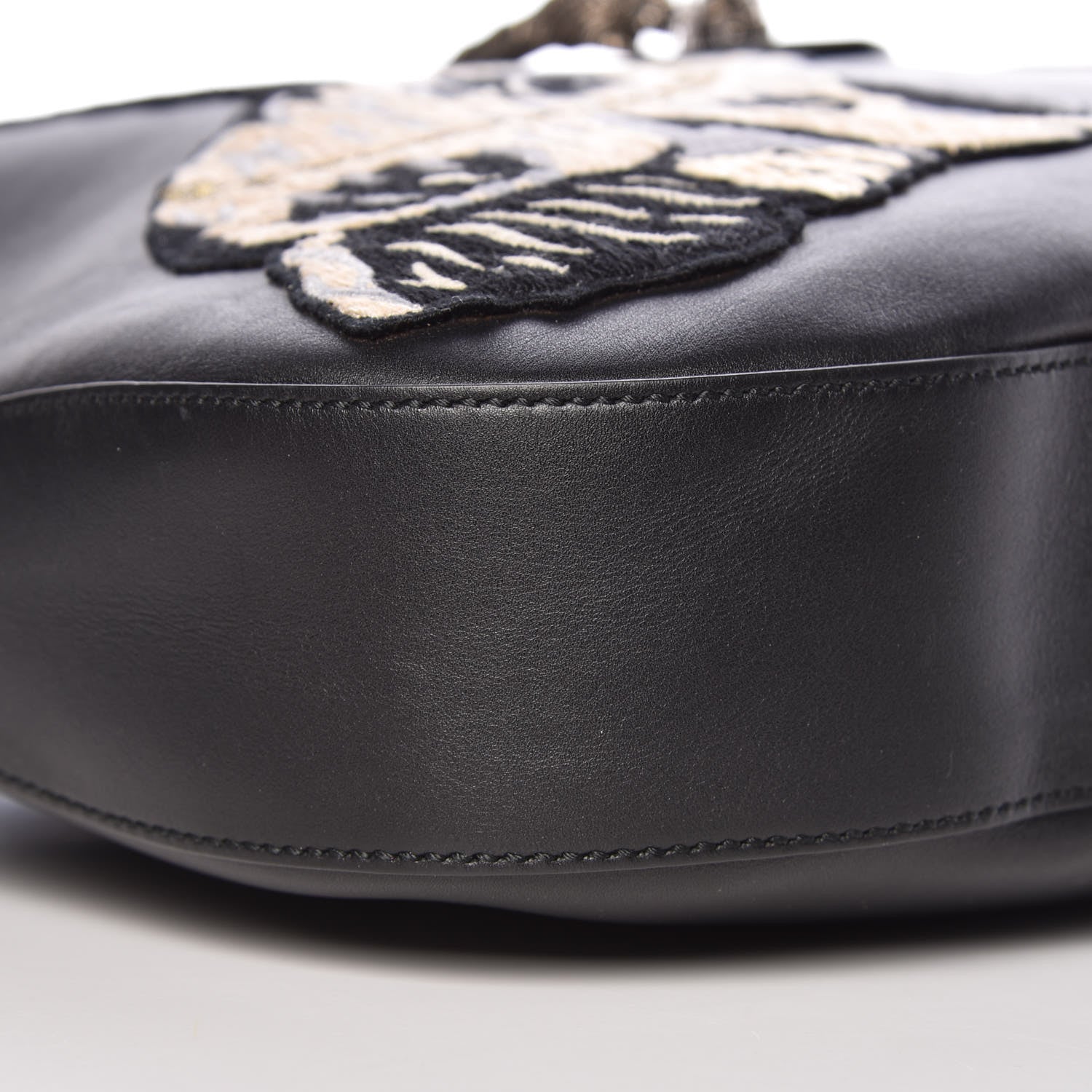 Gucci Calfskin Web Dog Embroidered Large Dionysus Hobo Black 9 of 10