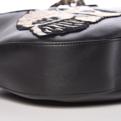 Gucci Calfskin Web Dog Embroidered Large Dionysus Hobo Black 9 of 10