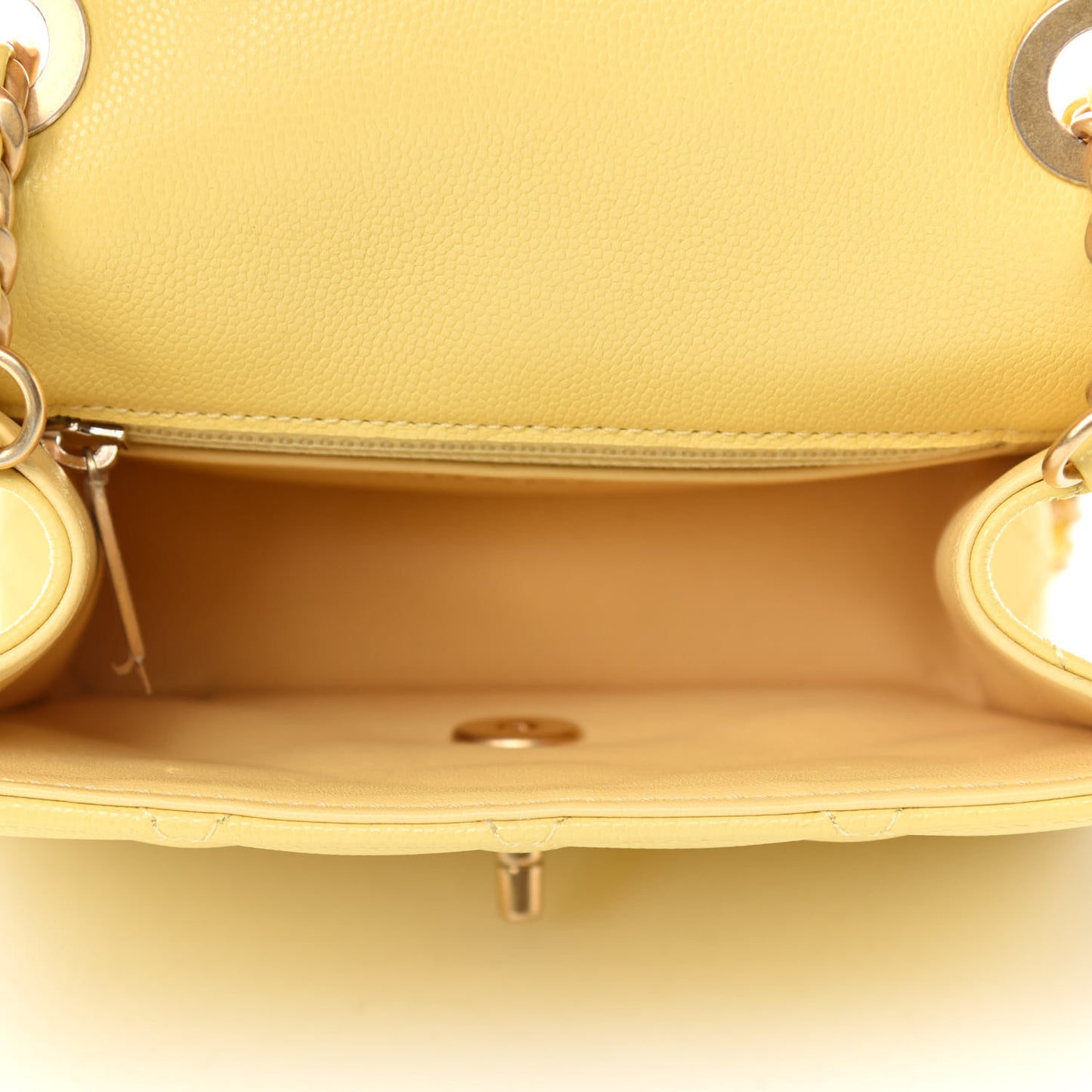 Caviar Quilted Mini Sweet Classic Flap Yellow