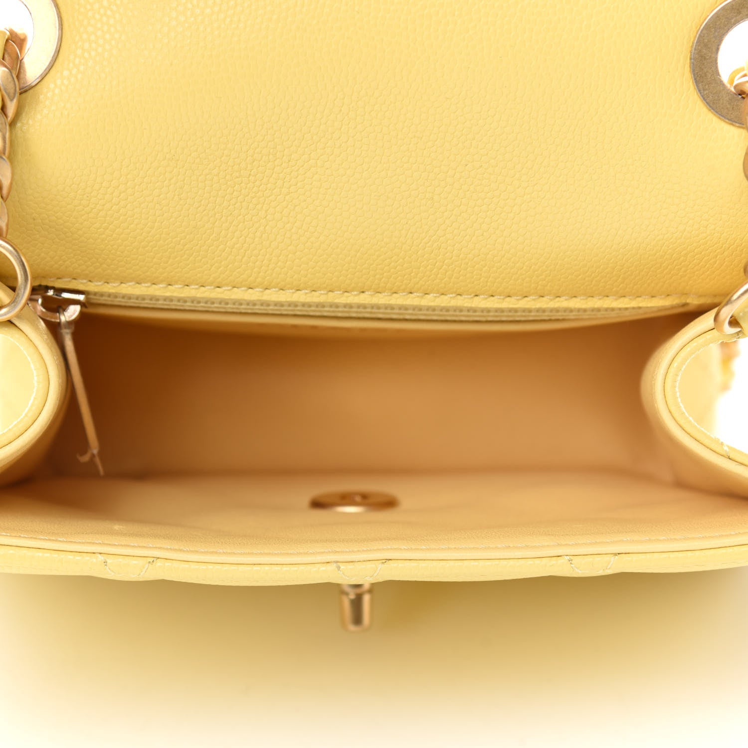 Chanel Caviar Quilted Mini Sweet Classic Flap Yellow 5 of 10