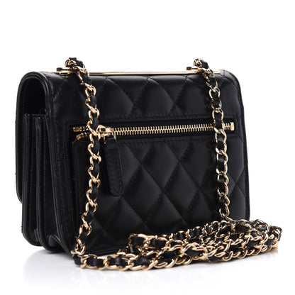 Chanel Lambskin Quilted Mini Trendy CC Wallet On Chain WOC Black 3 of 11