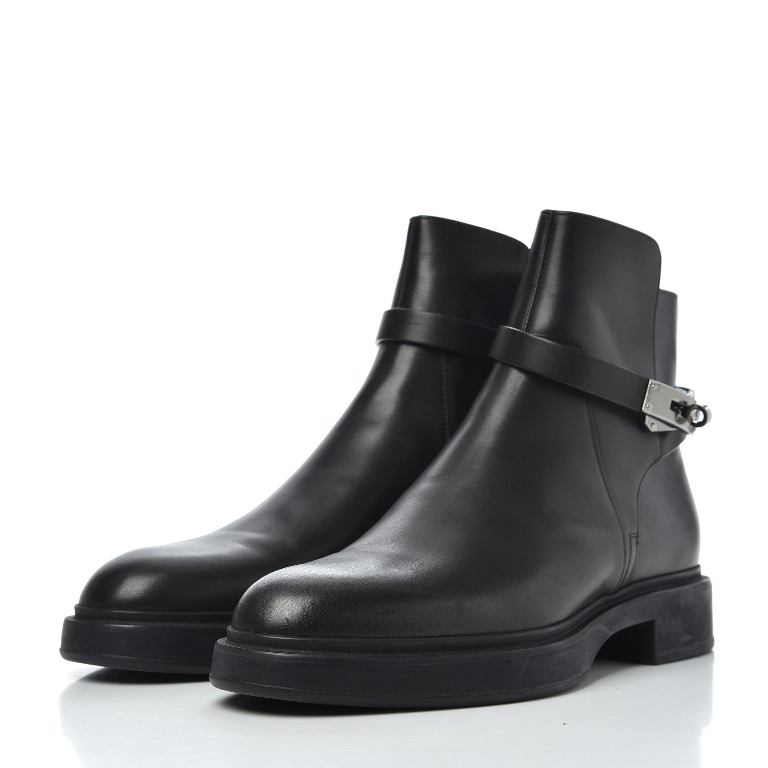 Hermes Calfskin Veo Ankle Boots 42 Black 3 of 14