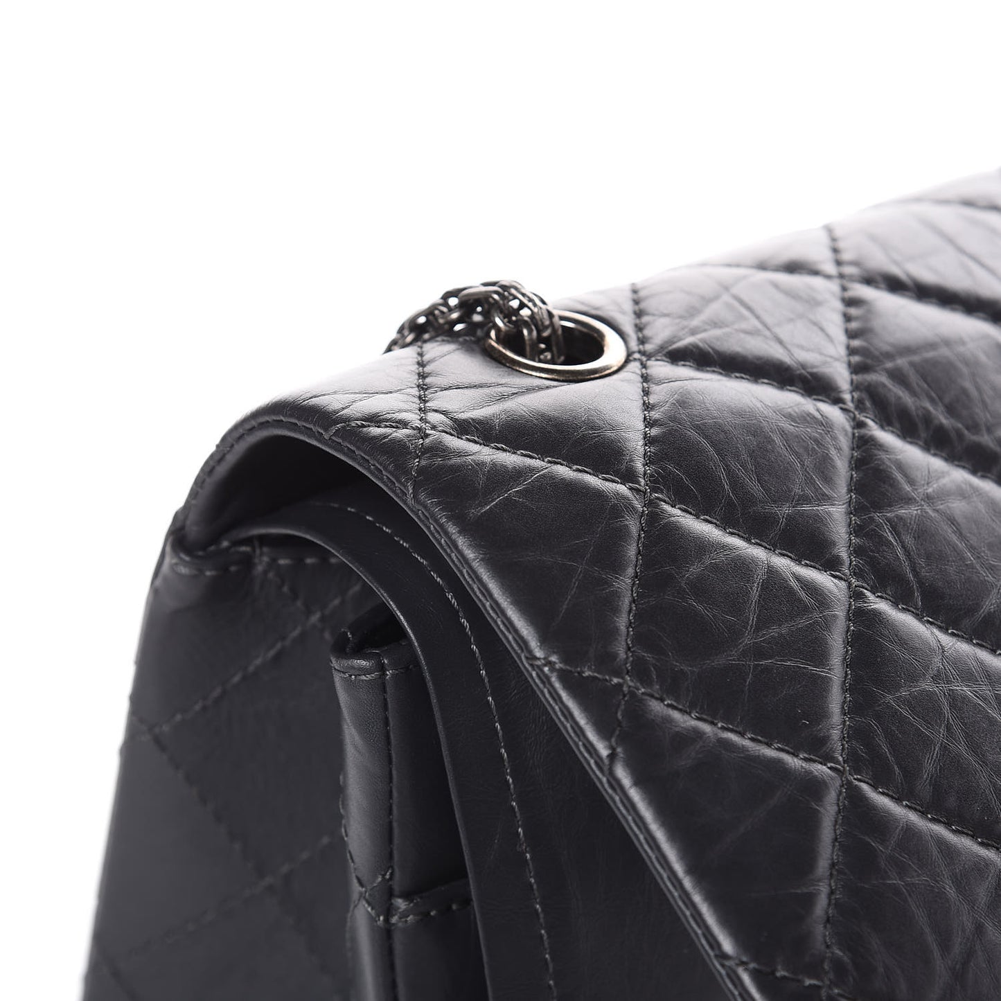 Aged Calfskin Quilted 2.55 Reissue 227 Flap Grey