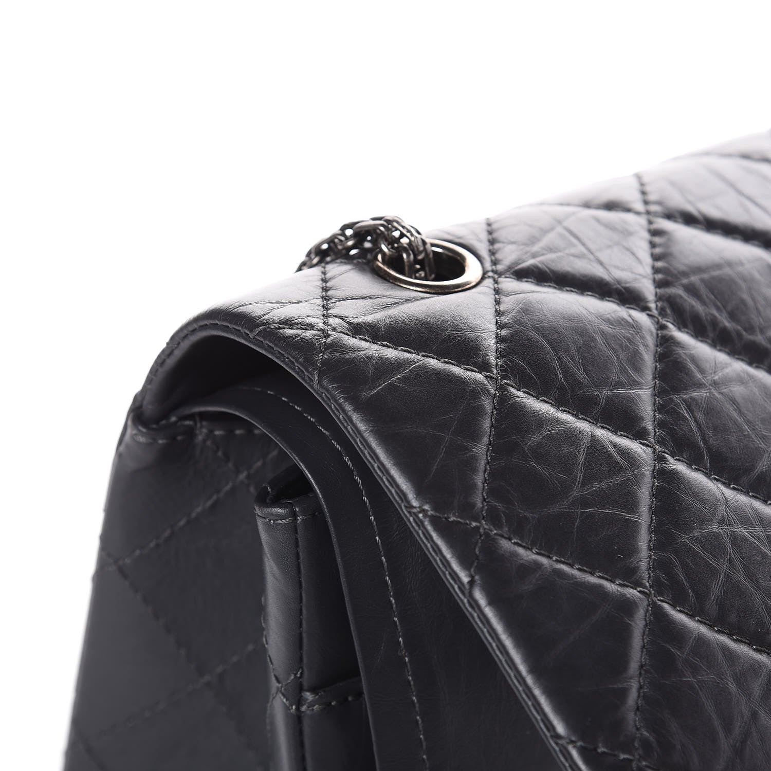 Chanel Aged Calfskin Quilted 2.55 Reissue 227 Flap Grey 12 of 14