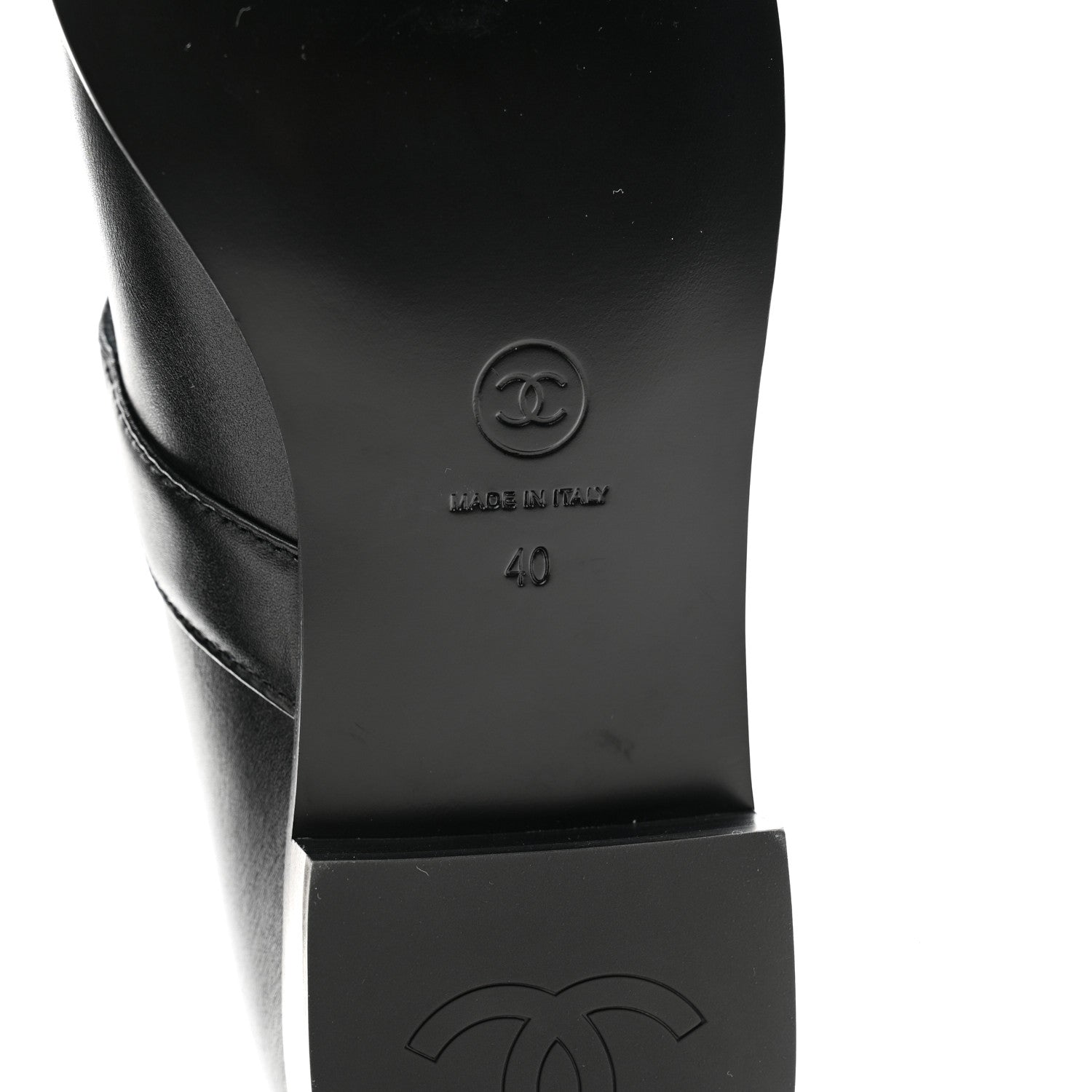 Chanel Calfskin Patent Mary Janes Flats 40 Black 7 of 9