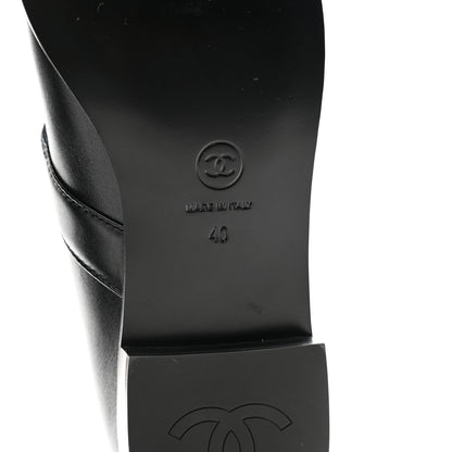 Chanel Calfskin Patent Mary Janes Flats 40 Black 7 of 9